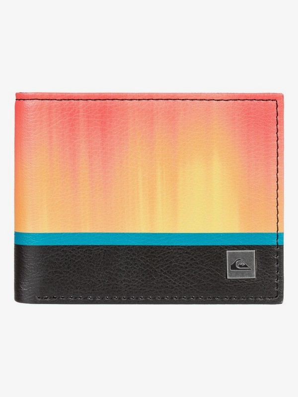 quiksilver, Freshness Bi-Fold Leather Wallet, CRYSTAL TEAL (brn6) 0 Freshness Bi-Fold Leather Wallet Blue EQYAA03849 Quiksilver