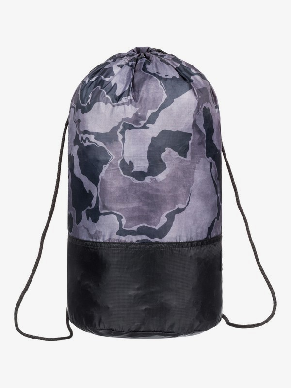 quiksilver, New Acai 20L Drawstring Duffle Bag, CAMO BLACK (xckk) 0 New Acai 20L Drawstring Duffle Bag Brown EQYBP03526 Quiksilver