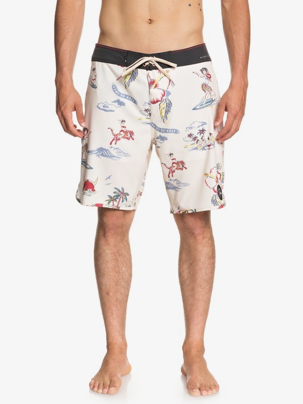 quiksilver, Highline Zen Scallop 19" - Board Shorts for Men, BIRCH (wdw6) 0 Highline Zen Scallop 19" - Board Shorts for Men White EQYBS04029 Quiksilver