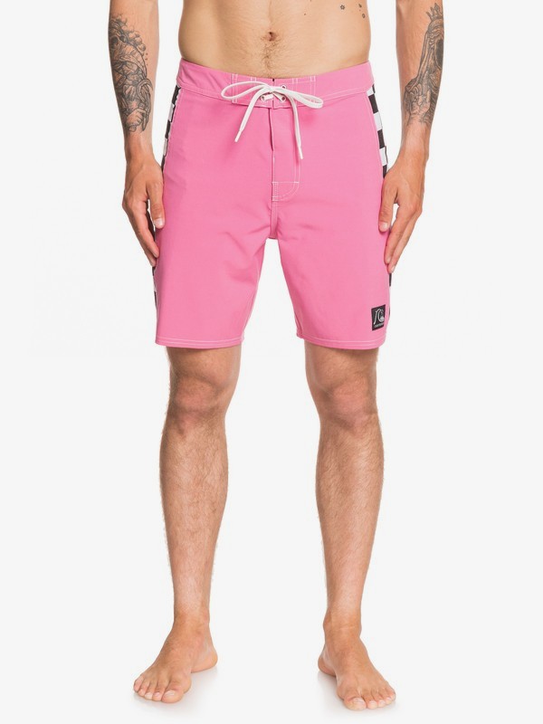 quiksilver, Echo Beach Checker 18" Boardshorts, SHOCKING PINK (mjy0) 0 Echo Beach Checker 18" Boardshorts Pink EQYBS04141 Quiksilver
