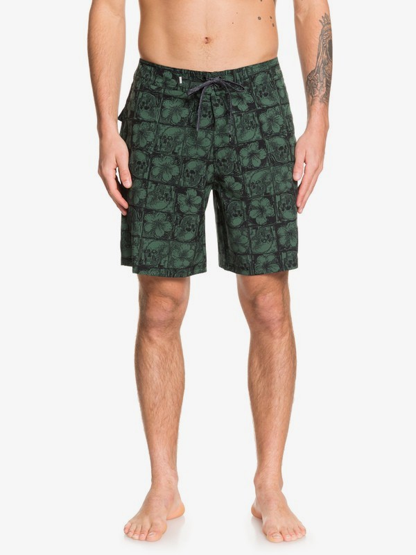 quiksilver, Highline Dead Floral 18" Boardshorts, GARDEN TOPIARY (grt6) 0 Highline Dead Floral 18" Boardshorts Green EQYBS04206 Quiksilver