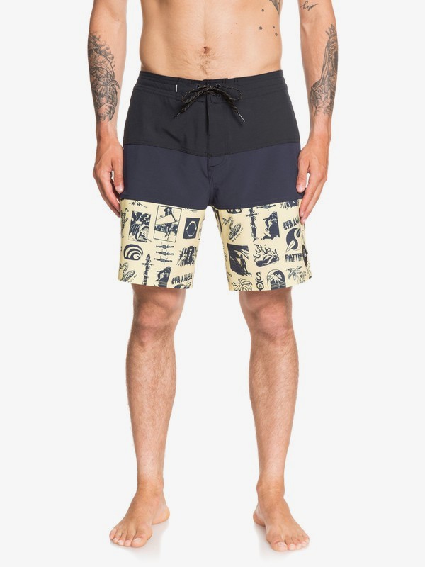 quiksilver, Strange Patterns 18" Beachshorts, NAVY BLAZER (byj0) 0 Strange Patterns 18" Beachshorts Blue EQYBS04278 Quiksilver