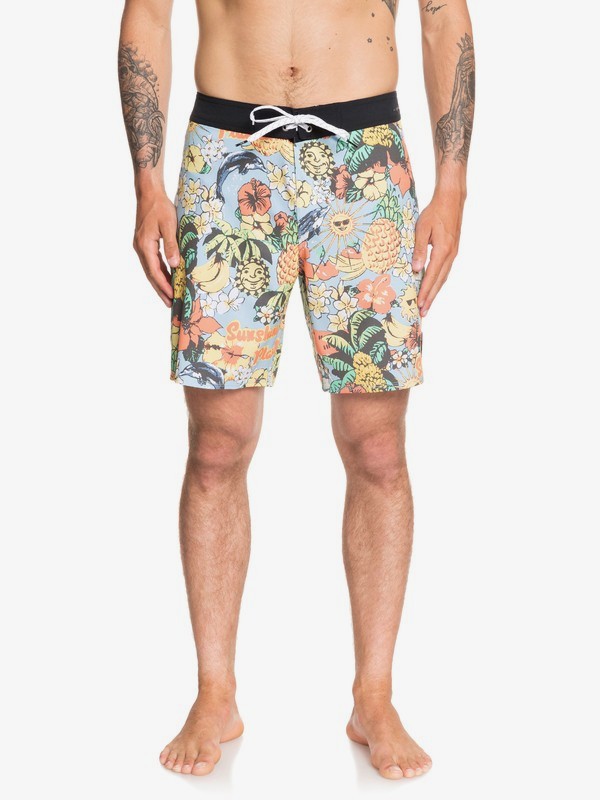 quiksilver, Highline Hot Tropics 18" Boardshorts, AIRY BLUE (bfa6) 0 Highline Hot Tropics 18" Boardshorts Blue EQYBS04283 Quiksilver