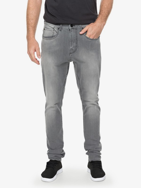 quiksilver, Low Bridge Grey - Skinny Fit Jeans for Men, GREY (kzmw) 0 Low Bridge Grey - Skinny Fit Jeans for Men Black EQYDP03354 Quiksilver