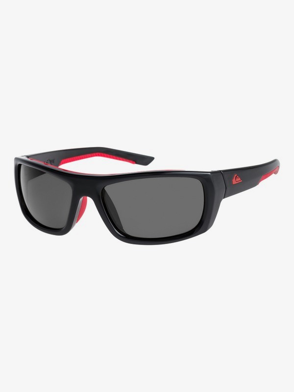 quiksilver, Knockout - Gafas de Sol para Hombre, SHINY BLACK-RED/ GREY (xkrs) 0 Knockout - Gafas de Sol para Hombre Negro EQYEY03072 Quiksilver
