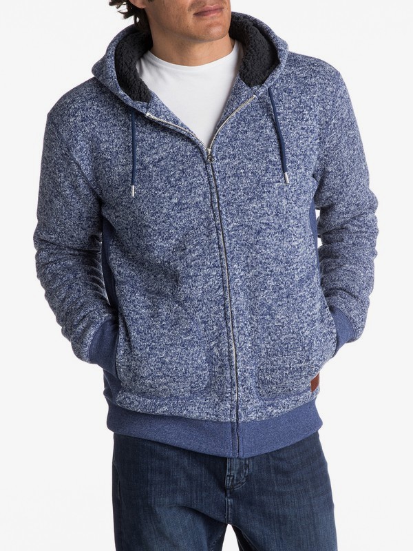 quiksilver, Keller Sherpa Zip-Up Polar Fleece Hoodie, MEDIEVAL BLUE HEATHER (bteh) 0 Keller Sherpa Zip-Up Polar Fleece Hoodie EQYFT03662 Quiksilver