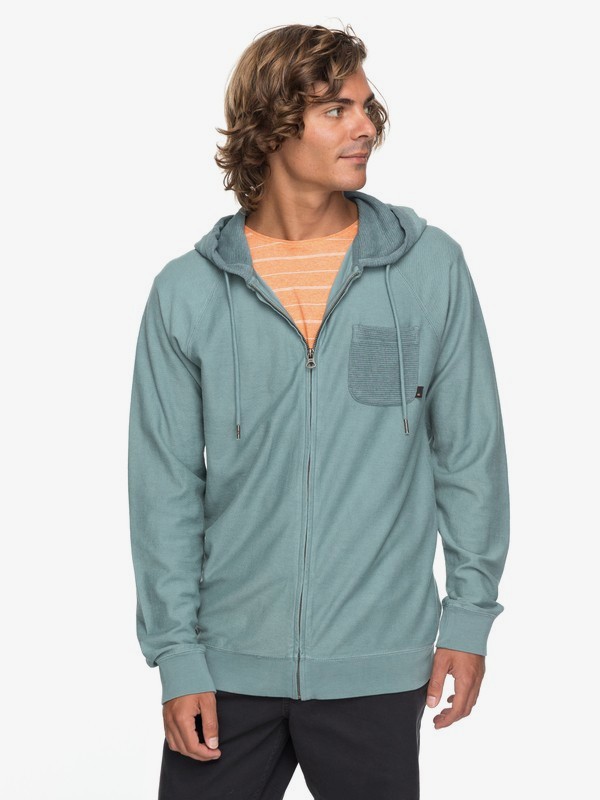 quiksilver, Baao Zip - Zip-Up Hoodie for Men, TRELLIS (bkw0) 0 Baao Zip - Zip-Up Hoodie for Men Blue EQYFT03766 Quiksilver