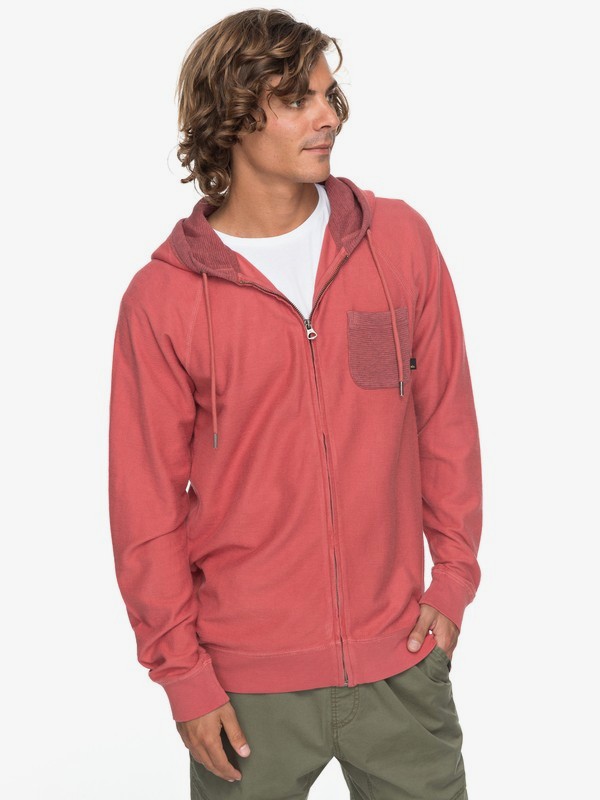 quiksilver, Baao Zip - Zip-Up Hoodie for Men, MINERAL RED (mmz0) 0 Baao Zip - Zip-Up Hoodie for Men Pink EQYFT03766 Quiksilver