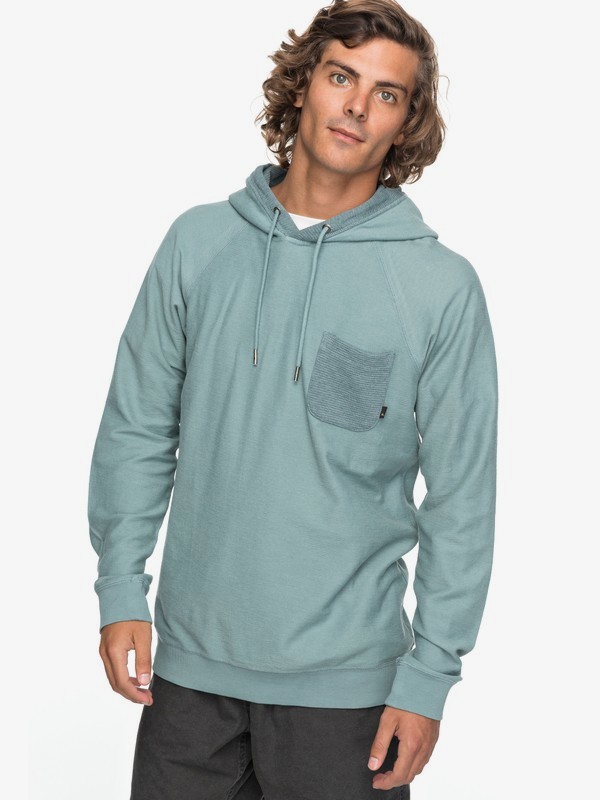 quiksilver, Baao - Hooded Sweatshirt for Men, TRELLIS (bkw0) 0 Baao - Hooded Sweatshirt for Men Blue EQYFT03767 Quiksilver