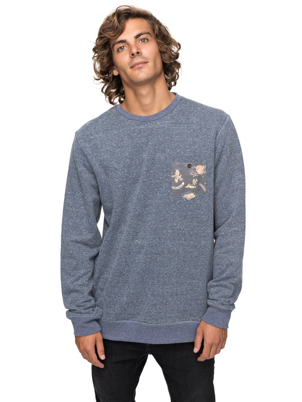 quiksilver, Buckmann - Sweatshirt for Men, NAVY BLAZER HEATHER (byjh) 0 Buckmann - Sweatshirt for Men Blue EQYFT03774 Quiksilver