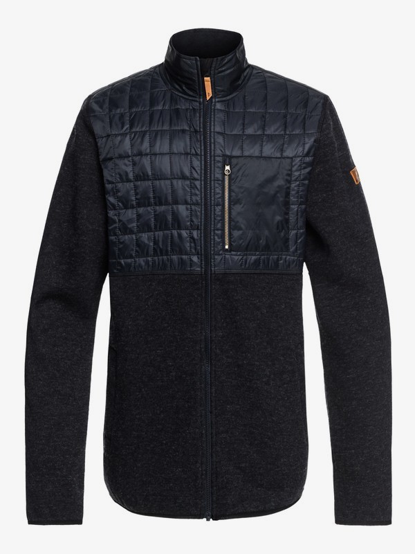 quiksilver, Into The Wild - Technical Zip-Up Fleece for Men, BLACK (kvj0) 0 Into The Wild - Technical Zip-Up Fleece for Men Black EQYFT03783 Quiksilver