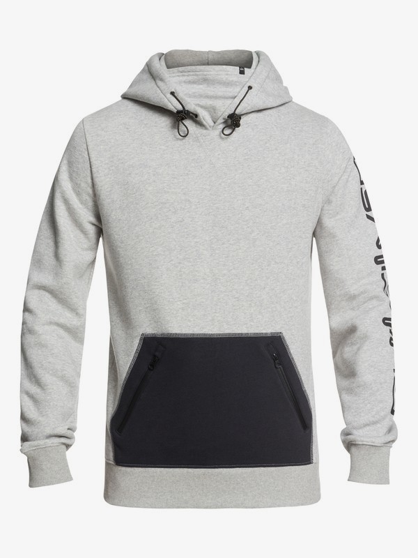 quiksilver, Big Logo Technical Hoodie, GREY HEATHER (kpgh) 0 Big Logo Technical Hoodie Black EQYFT03787 Quiksilver