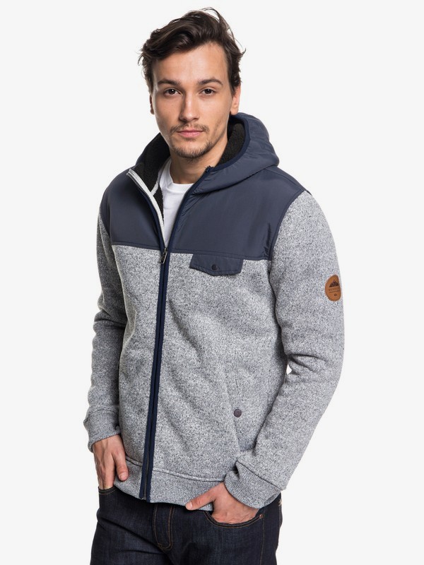 quiksilver, Keller Mix Zip-Up Hooded Fleece, BLUE NIGHTS (btk0) 0 Keller Mix Zip-Up Hooded Fleece Blue EQYFT03834 Quiksilver