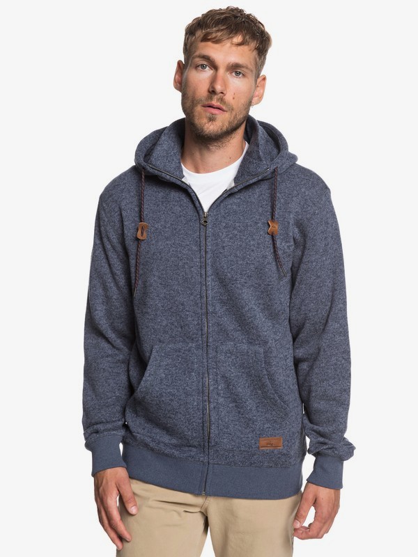 quiksilver, Keller - Zip-Up Polar Fleece Hoodie for Men, NAVY BLAZER HEATHER (byjh) 0 Keller - Zip-Up Polar Fleece Hoodie for Men Blue EQYFT03835 Quiksilver