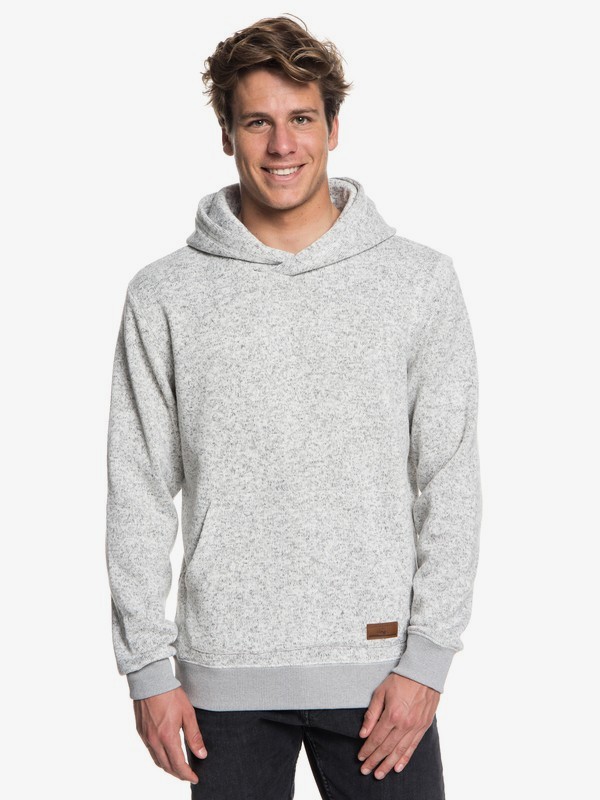 quiksilver, Keller Polar Fleece Hoodie, LIGHT GREY HEATHER (sjsh) 0 Keller Polar Fleece Hoodie Grey EQYFT03836 Quiksilver