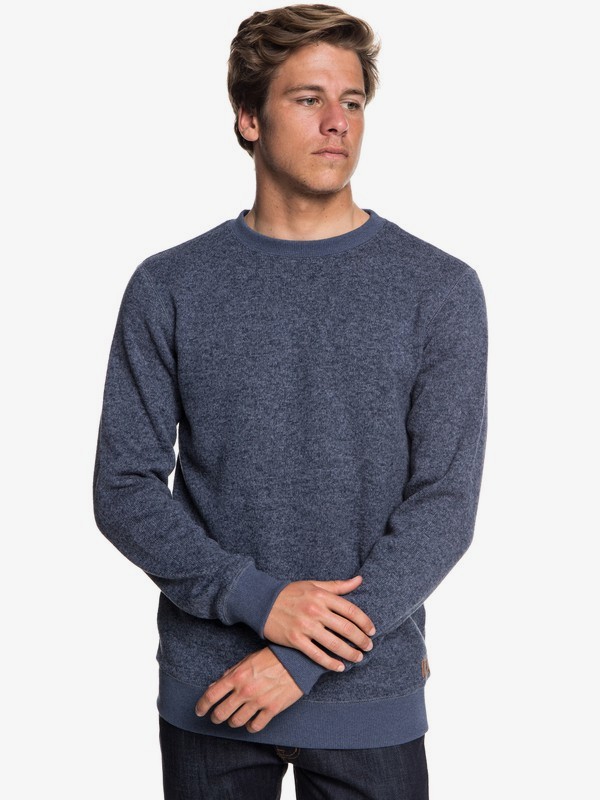 quiksilver, Keller - Polar Fleece Sweatshirt for Men, NAVY BLAZER HEATHER (byjh) 0 Keller - Polar Fleece Sweatshirt for Men Blue EQYFT03837 Quiksilver