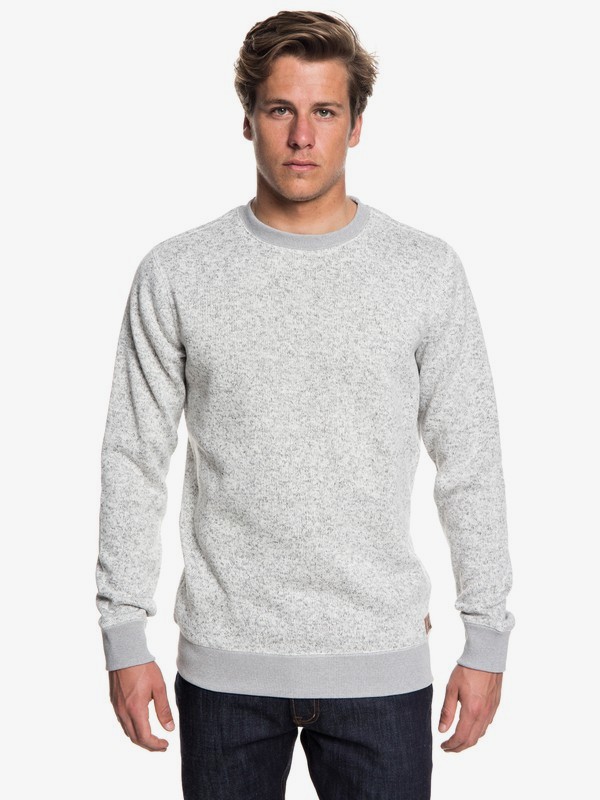 quiksilver, Keller Polar Fleece Sweatshirt, LIGHT GREY HEATHER (sjsh) 0 Keller Polar Fleece Sweatshirt Grey EQYFT03837 Quiksilver
