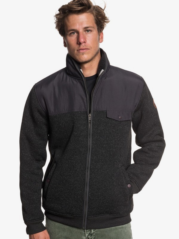 quiksilver, Keller Mix Zip-Up Fleece, TARMAC (kta0) 0 Keller Mix Zip-Up Fleece Black EQYFT03838 Quiksilver