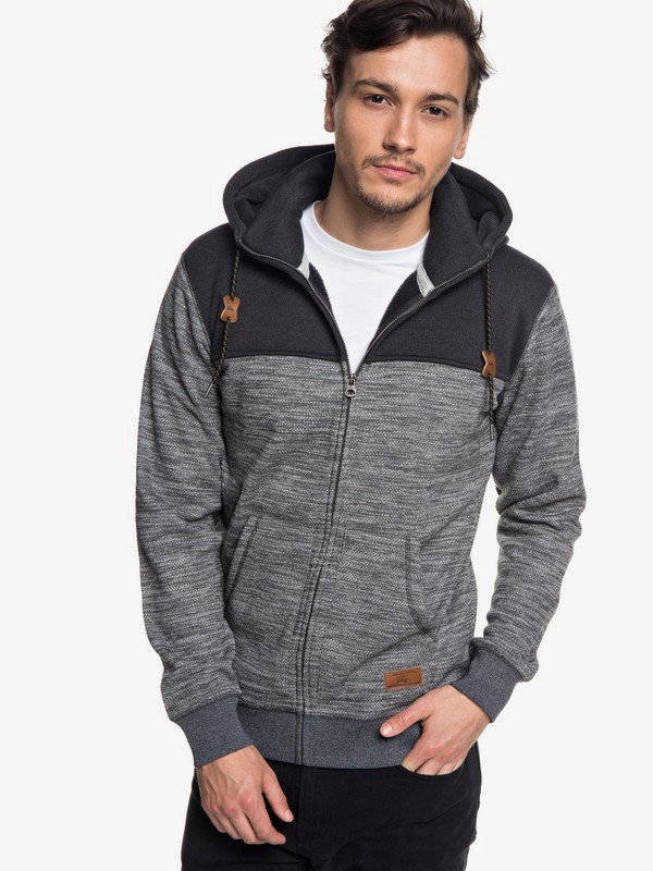 quiksilver, Keller Block Zip-Up Hooded Fleece, DARK GREY HEATHER (krph) 0 Keller Block Zip-Up Hooded Fleece Black EQYFT03839 Quiksilver