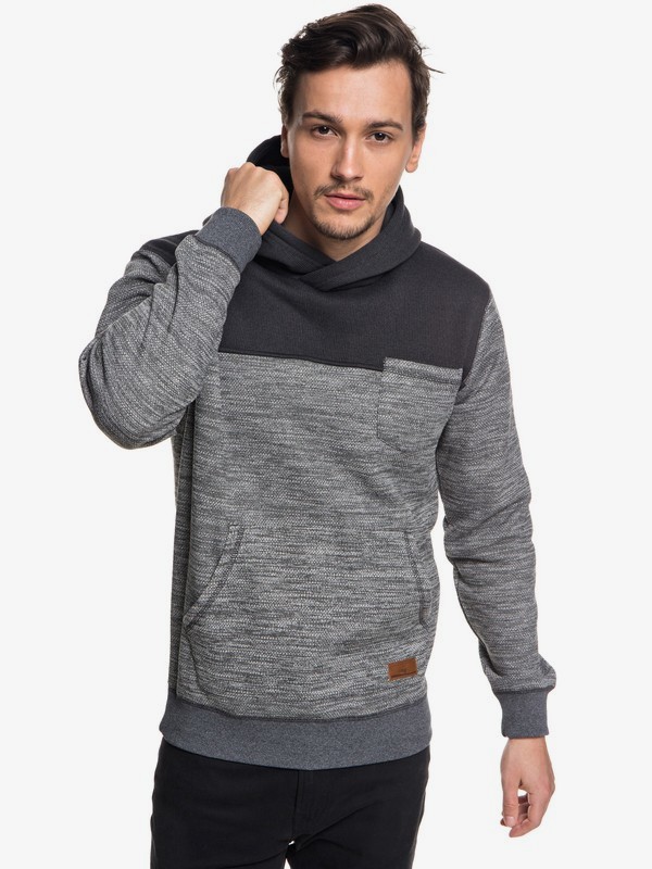 quiksilver, Keller Block Hooded Fleece, DARK GREY HEATHER (krph) 0 Keller Block Hooded Fleece Black EQYFT03840 Quiksilver