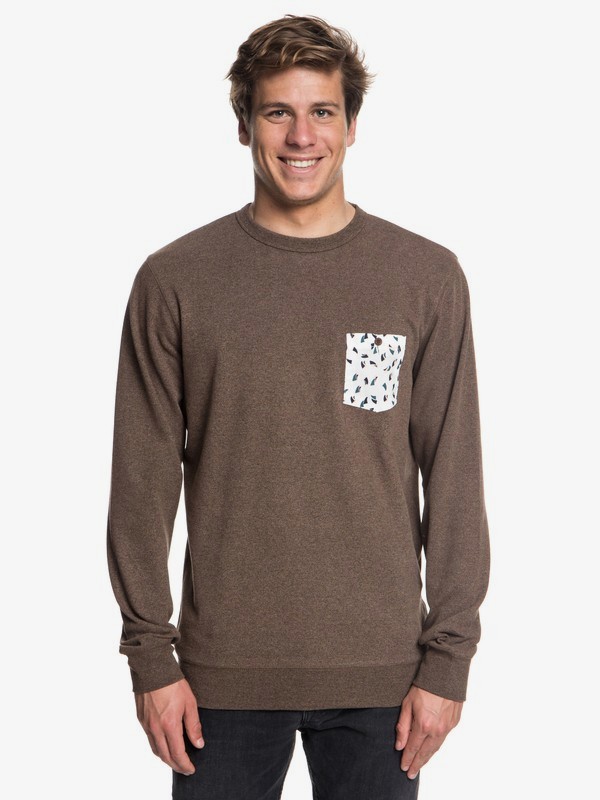 quiksilver, Takao Man - Sweatshirt for Men, CHOCOLATE BROWN HEATHER (csdh) 0 Takao Man - Sweatshirt for Men Brown EQYFT03843 Quiksilver