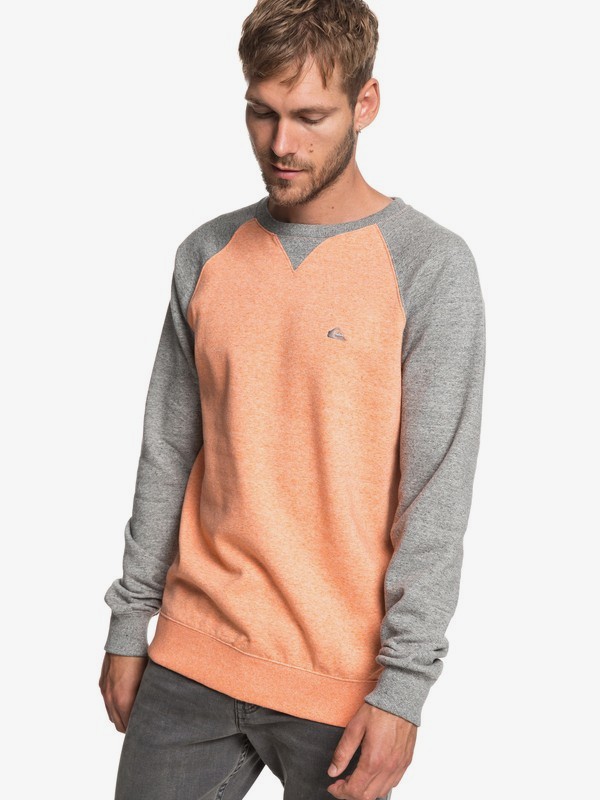quiksilver, Everyday - Sweatshirt for Men, FLAMINGO HEATHER (nksh) 0 Everyday - Sweatshirt for Men Orange EQYFT03847 Quiksilver