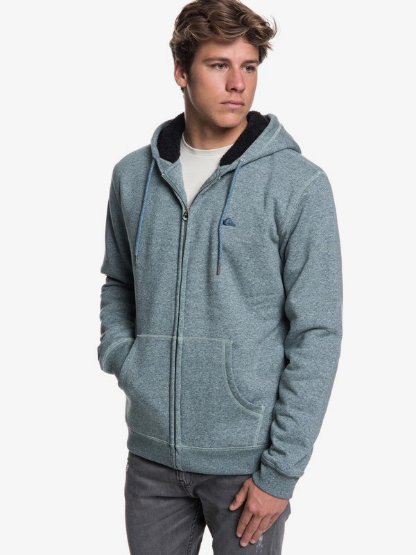 quiksilver, Everyday - Zip-Up Sherpa Lined Hoodie for Men, TAPESTRY HEATHER (bphh) 0 Everyday - Zip-Up Sherpa Lined Hoodie for Men Blue EQYFT03848 Quiksilver