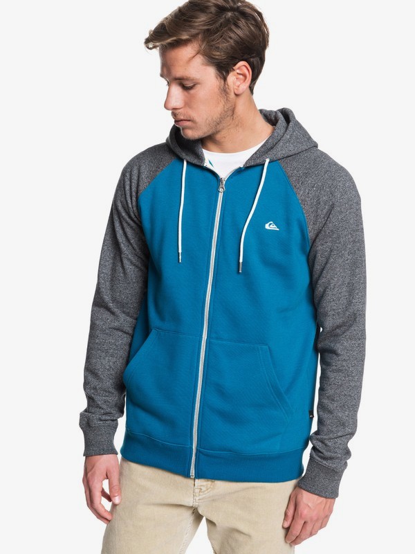 quiksilver, Everyday Zip-Up Hoodie, CRYSTAL TEAL (brn0) 0 Everyday Zip-Up Hoodie Blue EQYFT03849 Quiksilver