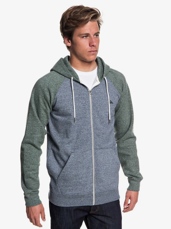 quiksilver, Everyday Zip-Up Hoodie, NAVY BLAZER HTHR THYME HTHR (xbbc) 0 Everyday Zip-Up Hoodie Blue EQYFT03849 Quiksilver