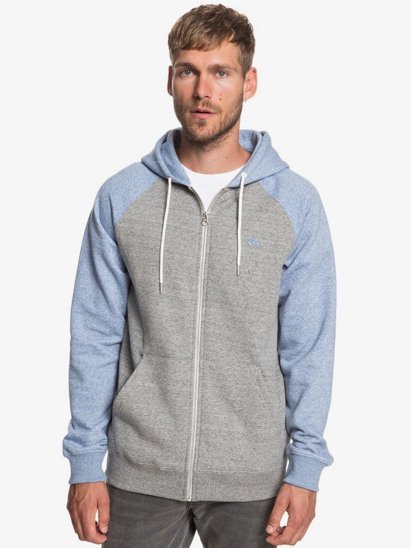 quiksilver, Everyday - Sweat à capuche zippé pour Homme, LGH/STONE WASH HEATHER (xsss) 0 Everyday - Sweat à capuche zippé pour Homme Gris EQYFT03849 Quiksilver
