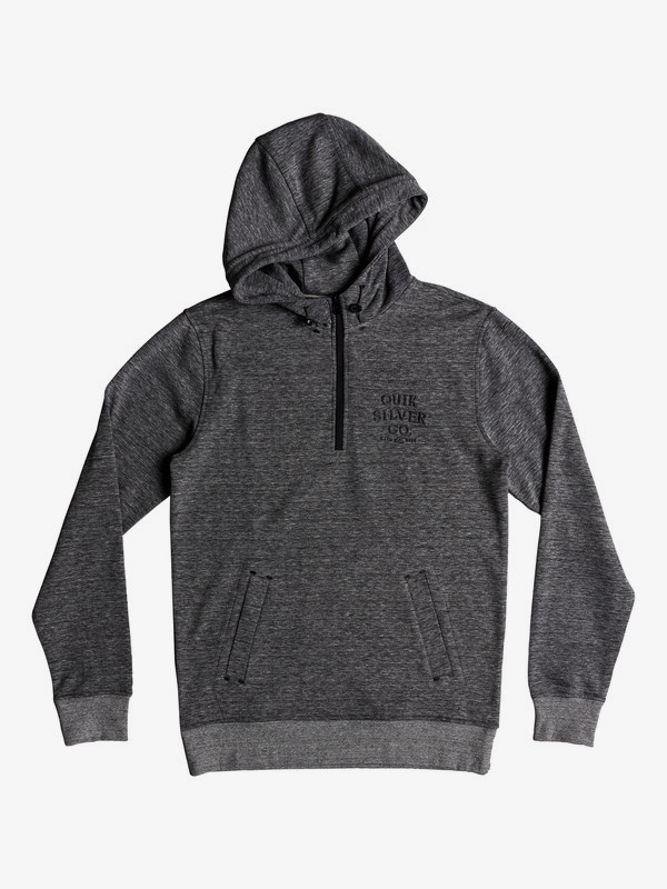 quiksilver, Yattemi - Technical Half-Zip Hoodie for Men, MEDIUM GREY HEATHER (kpvh) 0 Yattemi - Technical Half-Zip Hoodie for Men Black EQYFT03851 Quiksilver
