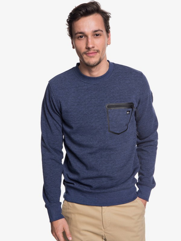 quiksilver, Yattemi - Technisch Sweatshirt voor Heren, BIJOU BLUE HEATHER (bngh) 0 Yattemi - Technisch Sweatshirt voor Heren Blue EQYFT03852 Quiksilver