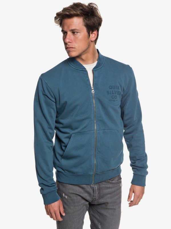 quiksilver, Aso Plains - Zip-Up Bomber Sweatshirt for Men, TAPESTRY (bph0) 0 Aso Plains - Zip-Up Bomber Sweatshirt for Men Blue EQYFT03859 Quiksilver