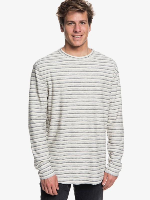 quiksilver, Harajuku Split - Long Sleeve Top voor Heren, MGH STRIPED TOWEL (kpv3) 0 Harajuku Split - Long Sleeve Top voor Heren Black EQYFT03878 Quiksilver