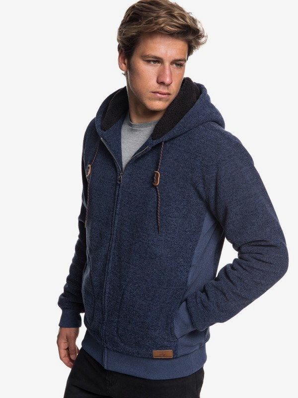 quiksilver, Keller - Zip-Up Polar Fleece Hoodie for Men, NAVY BLAZER HEATHER (byjh) 0 Keller - Zip-Up Polar Fleece Hoodie for Men Blue EQYFT03879 Quiksilver