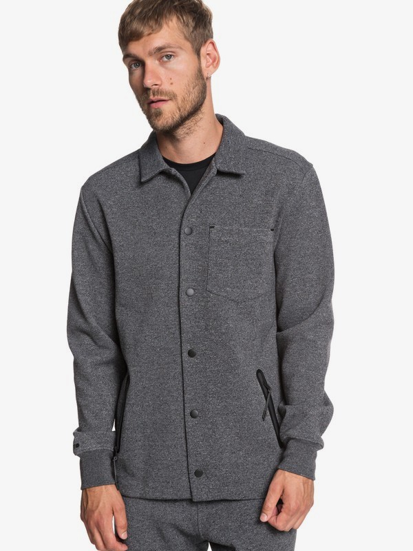 quiksilver, Adapt - Water-Repellent Bonded Jacket for Men, DARK GREY HEATHER (krph) 0 Adapt - Water-Repellent Bonded Jacket for Men Black EQYFT03915 Quiksilver