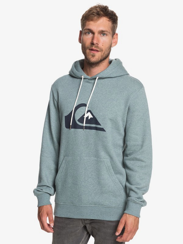 quiksilver, Big Logo - Sweat à capuche pour Homme, STORMY SEA HEATHER (blhh) 0 Big Logo - Sweat à capuche pour Homme Bleu EQYFT03922 Quiksilver
