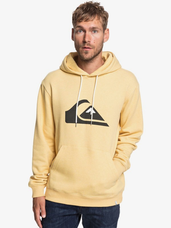 quiksilver, Big Logo - Sweat à capuche pour Homme, RATTAN HEATHER (yhph) 0 Big Logo - Sweat à capuche pour Homme Jaune EQYFT03922 Quiksilver