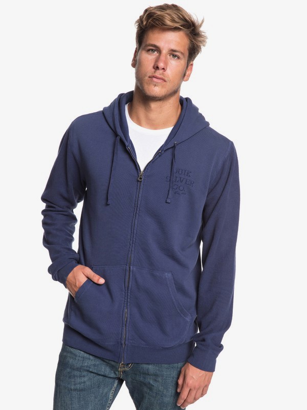 quiksilver, Voodoo Red Zone - Zip-Up Hoodie for Men, MEDIEVAL BLUE (bte0) 0 Voodoo Red Zone - Zip-Up Hoodie for Men Blue EQYFT03933 Quiksilver