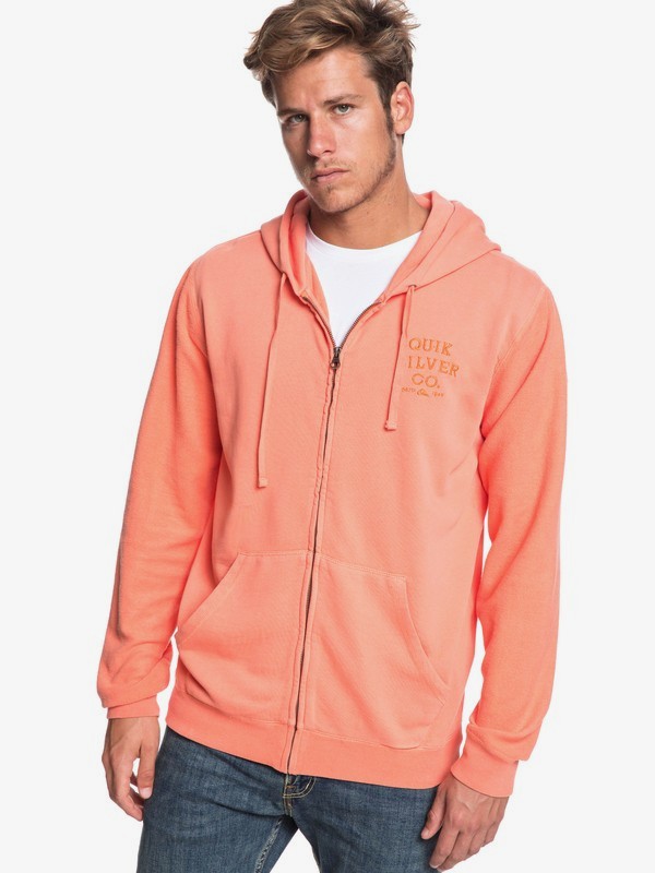 quiksilver, Voodoo Red Zone - Zip-Up Hoodie for Men, FLAMINGO (nks0) 0 Voodoo Red Zone - Zip-Up Hoodie for Men Orange EQYFT03933 Quiksilver