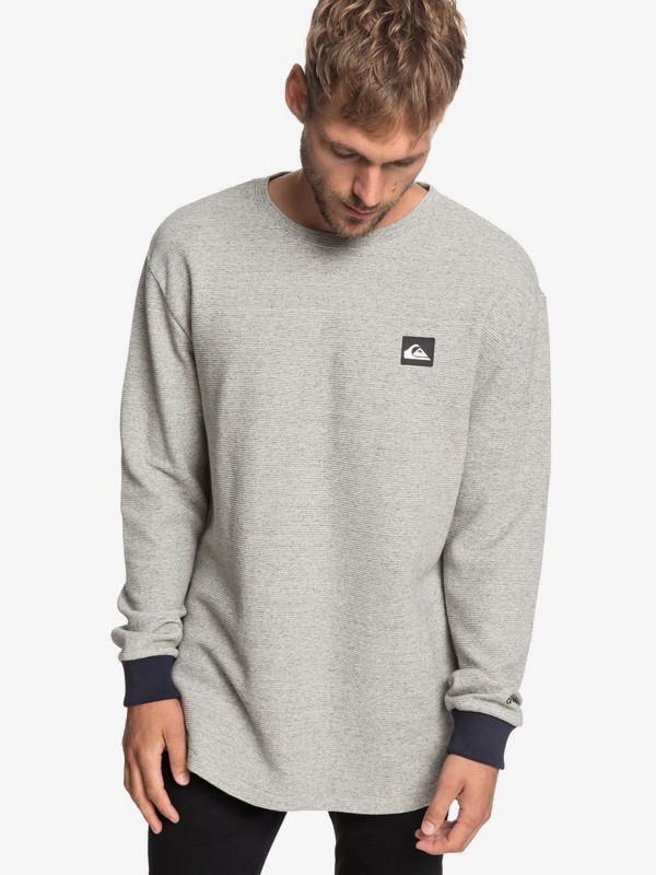 quiksilver, True Roots Sweatshirt, LIGHT GREY HEATHER (sjsh) 0 True Roots Sweatshirt Grey EQYFT03935 Quiksilver