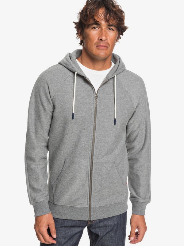 quiksilver, Gouf - Sweat à capuche zippé pour Homme, GREY HEATHER (sleh) 0 Gouf - Sweat à capuche zippé pour Homme Gris EQYFT03948 Quiksilver