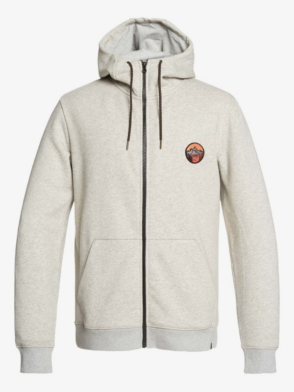 quiksilver, Big Logo Snow Technical Zip-Up Hoodie, LIGHT GREY HEATHER (sgrh) 0 Big Logo Snow Technical Zip-Up Hoodie Grey EQYFT03953 Quiksilver
