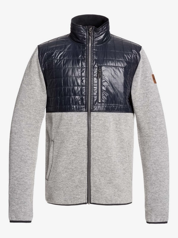 quiksilver, Into The Wild Technical Zip-Up Mock Neck Fleece, LIGHT GREY HEATHER (sgrh) 0 Into The Wild Technical Zip-Up Mock Neck Fleece Grey EQYFT03962 Quiksilver