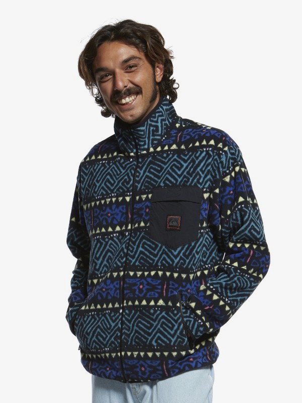quiksilver, Originals Zip-Up Mock Neck Fleece, BLACK SHARK TOOTH (kvj6) 0 Originals Zip-Up Mock Neck Fleece Black EQYFT03996 Quiksilver