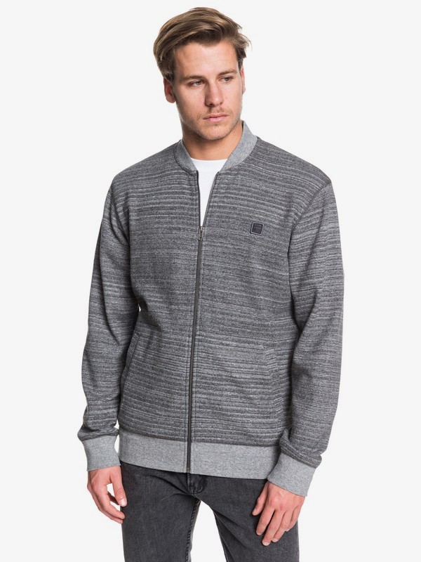 quiksilver, Wilson Prom Zip-Up Bomber Sweatshirt, DARK GREY HEATHER (krph) 0 Wilson Prom Zip-Up Bomber Sweatshirt Black EQYFT03998 Quiksilver