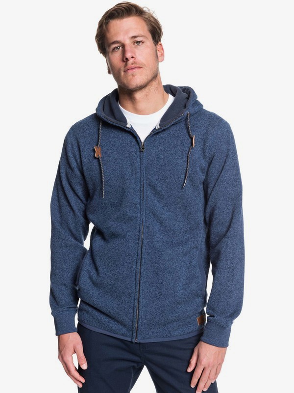 quiksilver, Keller Zip Hooded Zip-Up Fleece, BLUE NIGHTS HEATHER (bsth) 0 Keller Zip Hooded Zip-Up Fleece Blue EQYFT04010 Quiksilver