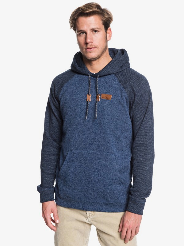 quiksilver, Keller Block Fleece Lined Hoodie, BLUE NIGHTS HEATHER (bsth) 0 Keller Block Fleece Lined Hoodie Blue EQYFT04012 Quiksilver