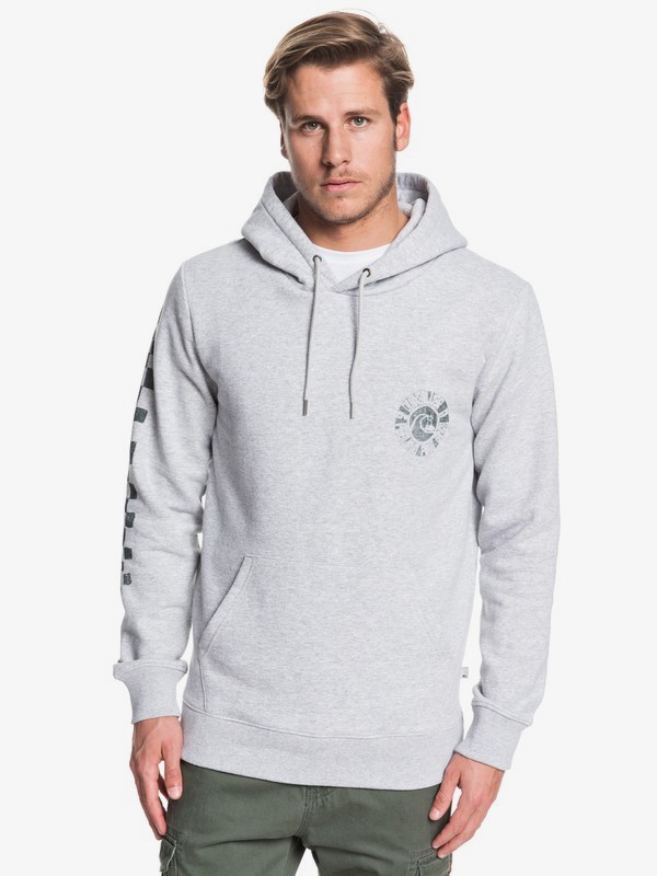 quiksilver, Quik Vinyl Hoodie, ATHLETIC HEATHER (sgrh) 0 Quik Vinyl Hoodie Grey EQYFT04028 Quiksilver