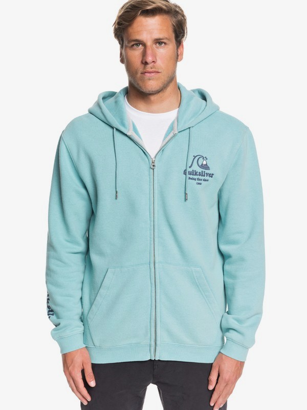 quiksilver, Sweet As Slab Zip-Up Hoodie, PORCELAIN (bjy0) 0 Sweet As Slab Zip-Up Hoodie Blue EQYFT04064 Quiksilver